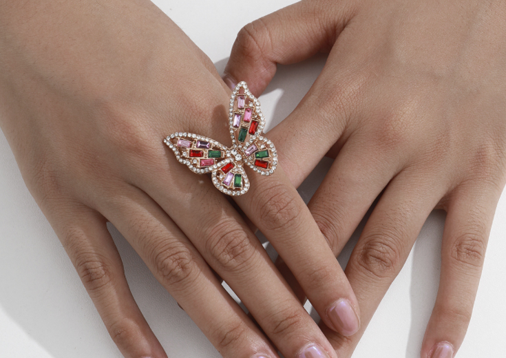 chic wear adjustable ring butterfly style!