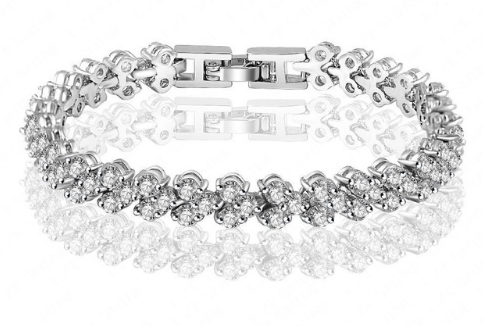  Charm Bracelet Silver Zircon Women Bracelets  - Lexception