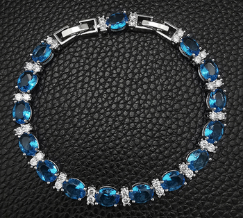 AQUA THEME LUXURY ZIRCON STONES HIGHLY FINISHED EXCLUSIVE BRACELET WITH BOX