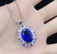 Exclusive sapphire theme luxury pendant with chain special gift for her