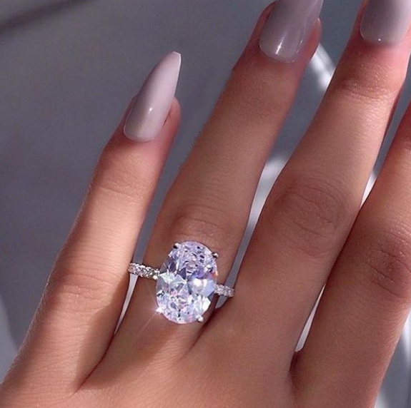 DIAMOND CUT  RHODIUM PLATED LUXURY RING GIFT FOR HER
