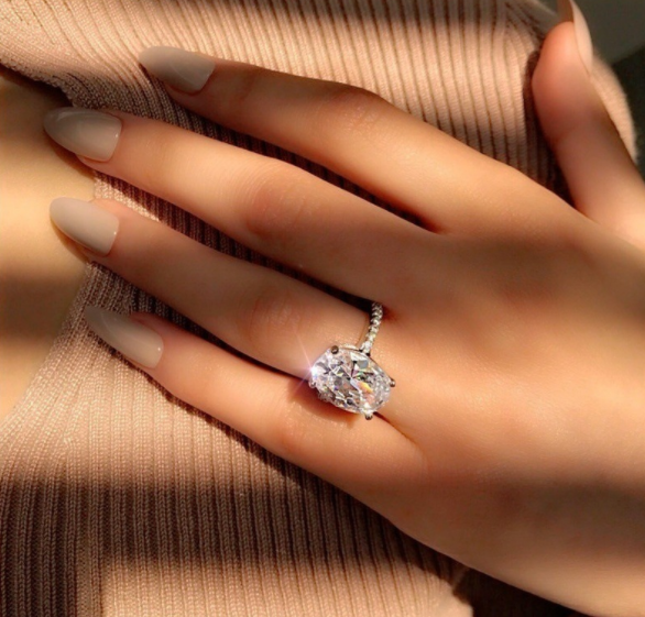DIAMOND CUT  RHODIUM PLATED LUXURY RING GIFT FOR HER
