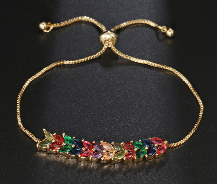 The Leaf glaze luxurious zircon bracelet