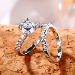 Lexception Signature rhodium plated Ring set