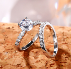 Lexception Signature rhodium plated Ring set
