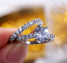 Lexception Signature rhodium plated Ring set