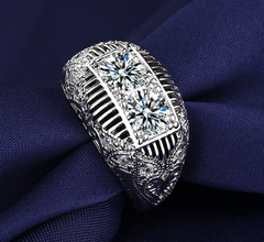 high quality platinum plated zircon ring