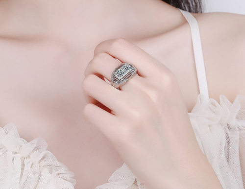 high quality platinum plated zircon ring