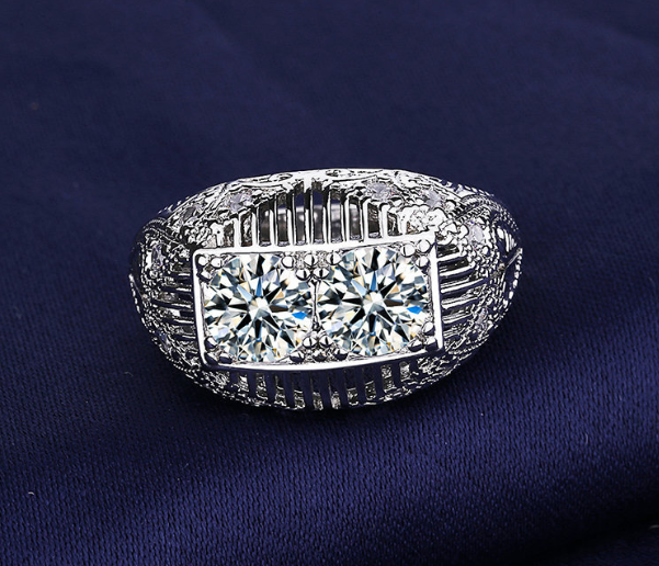 high quality platinum plated zircon ring