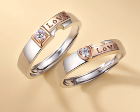 high quality platinum plated couple rings both rings adjustable!