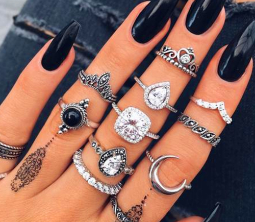 MID FINGER RINGS COMPLETE 10 PIECE SET IN ONE PRICE SPECIAL OFFER!