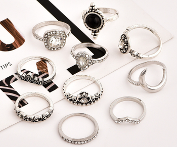 MID FINGER RINGS COMPLETE 10 PIECE SET IN ONE PRICE SPECIAL OFFER!