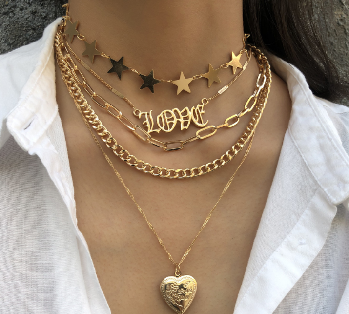 high quality choker necklace layered set