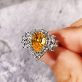 DIAMOND CUT PLATINUM PLATED LUXURY RING GIFT FOR HER