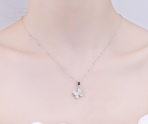 The butterfly latest trend luxury pendant with chain special gift for her