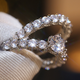 RHODIUM PLATED LUXURY RING SET FOR HER