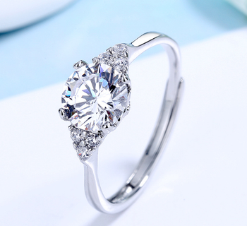 Moissanite look luxury diamond cut adjustable ring exclusive gift for her