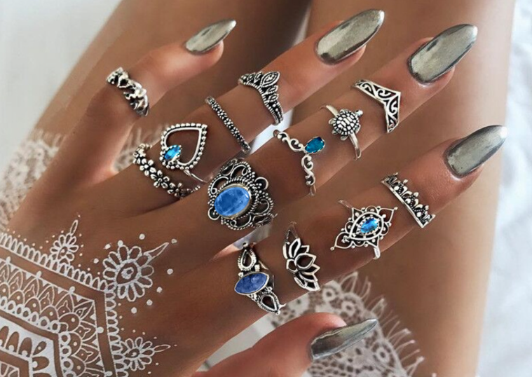 MID FINGER RINGS COMPLETE 13 PIECE SET IN ONE PRICE SPECIAL OFFER!