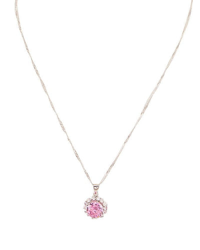 platinum plated zircon earrings necklace chain jewelry set - Lexception