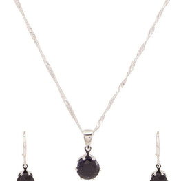 platinum plated zircon earrings necklace chain jewelry set - Lexception