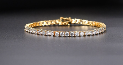 Non Tarnish Gold Diamond Impression luxury Tennis Bracelet