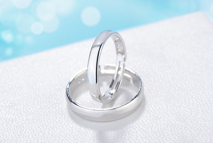platinum plated couple rings both rings adjustable!