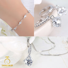 Allure best seller rose box pendant chain earrings and bracelet