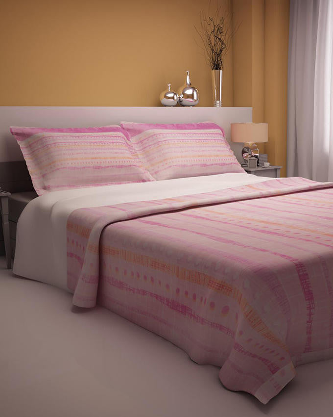 Pink Dots Design Double Bedsheet With 2 Pillow Covers - Lexception