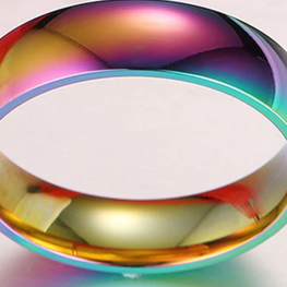 Men stainless steel rainbow ring
