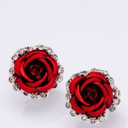 Red Rose Stud Earring - Lexception