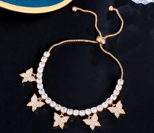 ZIRCON STONES HIGHLY FINISHED ROSE GOLD PLATED LUXURY BRACELET