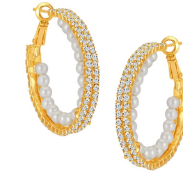 Resplendent Gold Plated Austrian Diamond Earring