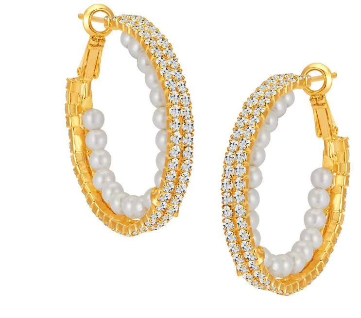 Resplendent Gold Plated Austrian Diamond Earring