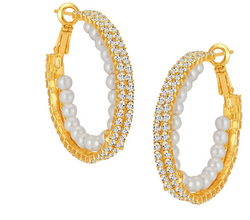 Resplendent Gold Plated Austrian Diamond Earring