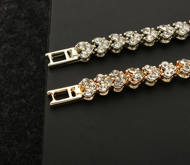 rose gold and platinum plated zircon bracelets set of 2!