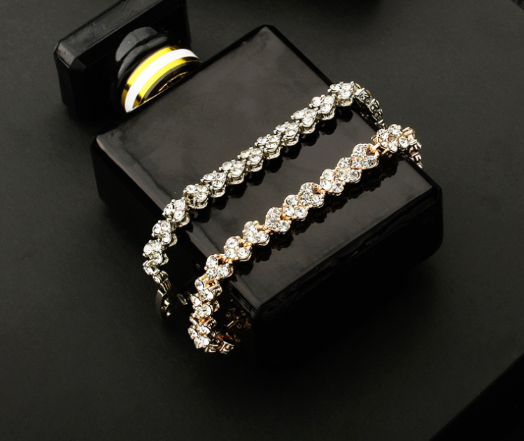 rose gold and platinum plated zircon bracelets set of 2!