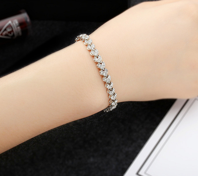 rose gold and platinum plated zircon bracelets set of 2!