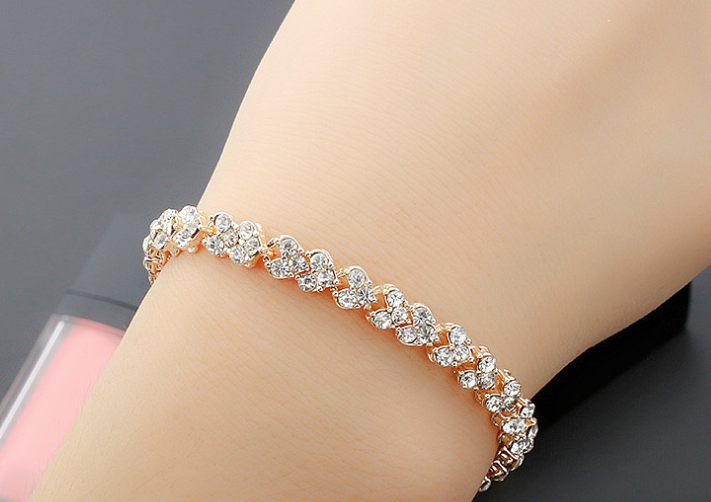rose gold and platinum plated zircon bracelets set of 2!