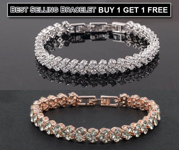 rose gold and platinum plated zircon bracelets set of 2!